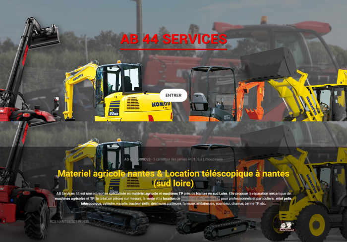 Location et maintenance téléscopique à Nantes (pays de la loire): AB 44 SERVICES agence à La limouziniere prés de Nantes (pays de la loire)